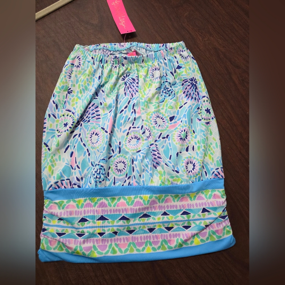 Lily Pulitzer Adella Tube Top Open Water blue Ibiza Size XXS NWT - Picture 5 of 5